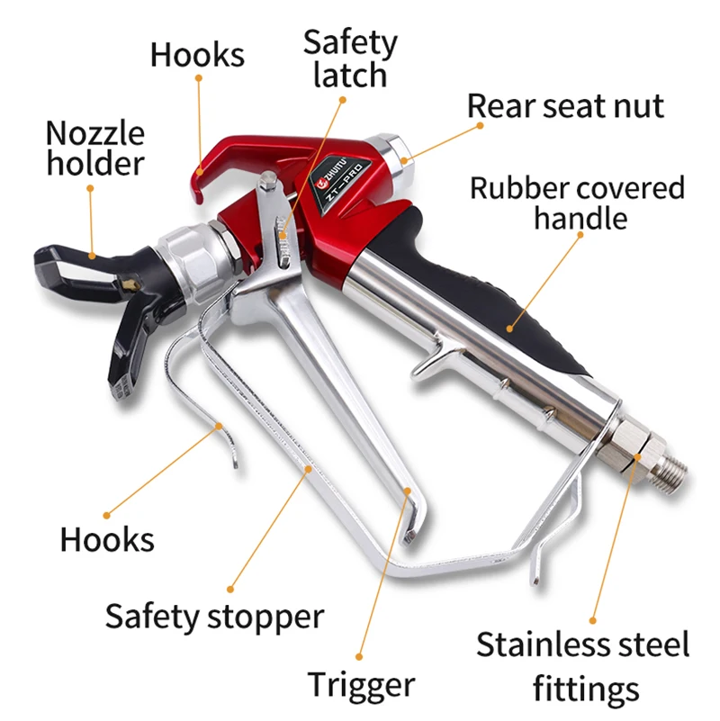Imagem -02 - Pressão Portátil Parede Airless Putty Paint Spray Pistola com Ponta Bico Guarda Wagner Bomba Pulverizador Paint Acessórios Alta