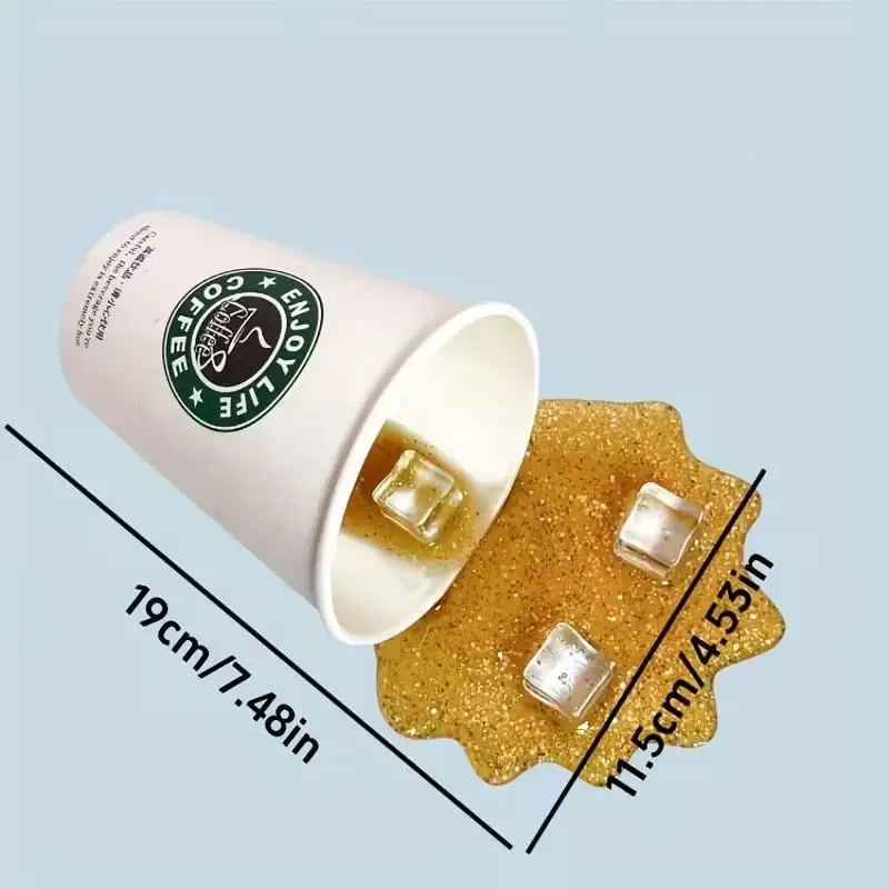 【Beautiful】1pc Overturned Coffee CupPrank Phone Stand, Plastic Prank Toy, A Must-have For Lazy People, Home Decoration Ornament. - Image 6