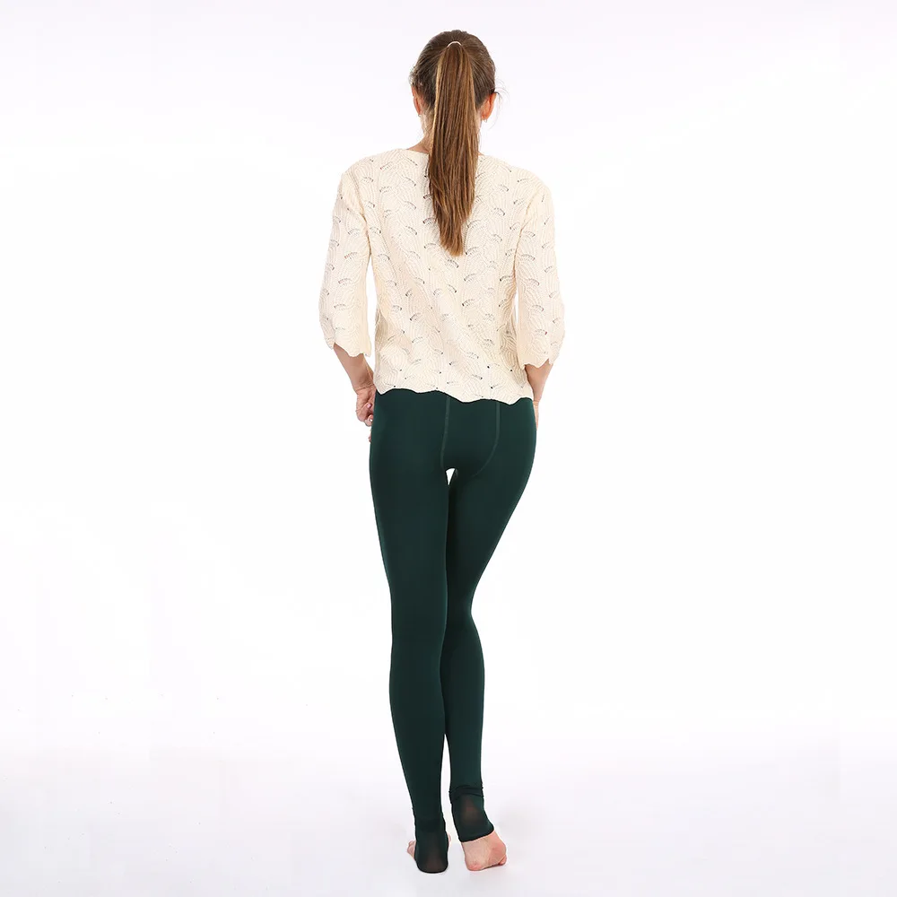 Damen-Perlen-Samt-Leggings mit Fleecefutter, dicke warme einteilige Thermohose für Herbst und Winter, dehnbare Damen-Unterhose. – Detail 20