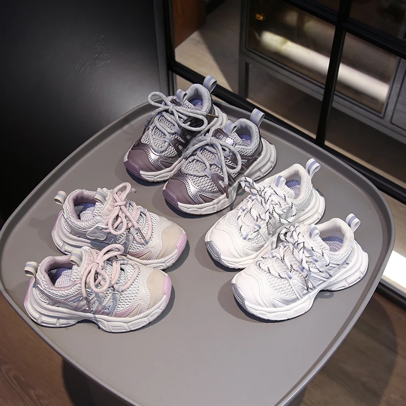 

High Quality New Sneakers Girls Children Fashion Casual Shoes with Neutral Mesh Anti Slip Anti Odor Hot Selling Toddler Run Shoe