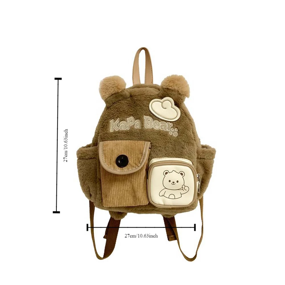 Cartoon Cartoon Bear Plush Backpack School Backpack Plush Toy Cartoon Schoolbags Large Capacity Bear Doll Korean Students Bags