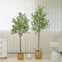 Artificial Olive Tree 4/5/6 FT Tall Artificial Plant With Fruit Halloween Christmas Decorations Olive Tree with Pot Room Decor
