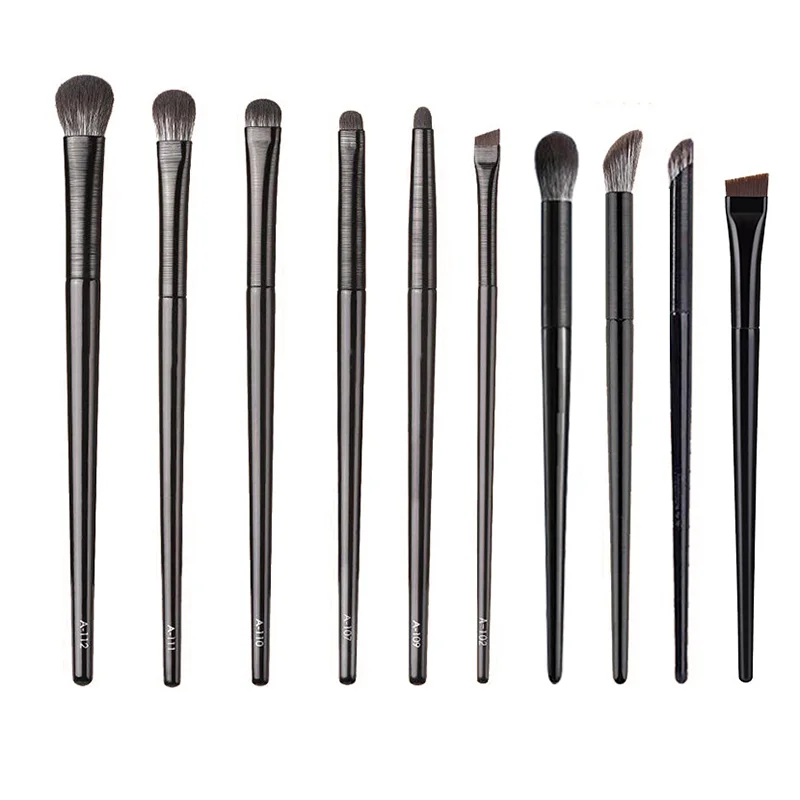 10개 울트라 소프트 아이 메이크업 브러쉬 세트 - 아이섀도우 블렌딩 언더 아이 아이라이너 앵글 브로우 디테일링 브러쉬 키트