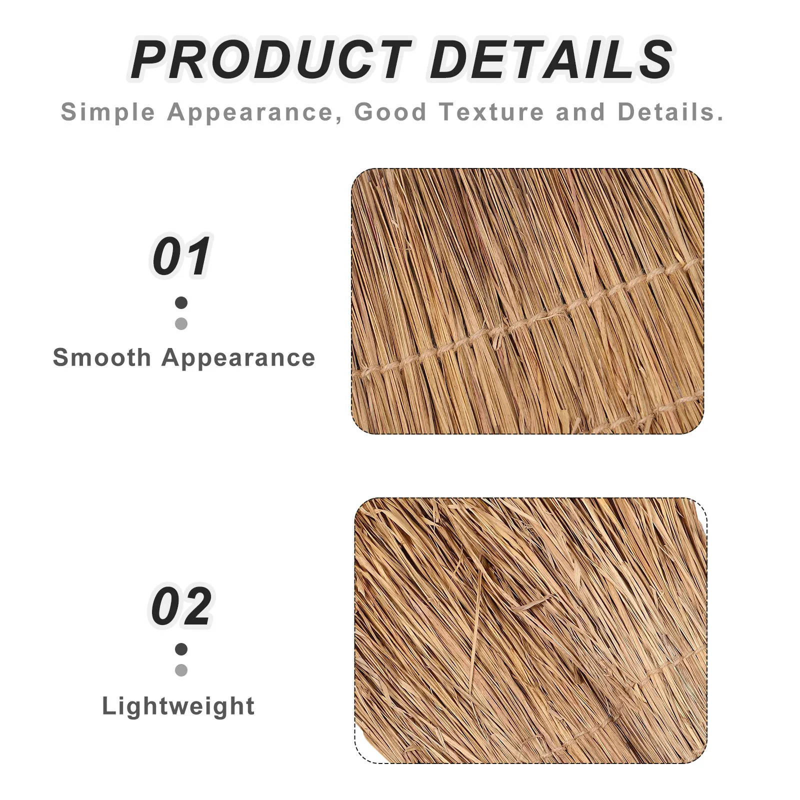 95CM Alapa Hut Grass Roof Thatch Roll Natural Thatch Roofing Straw Mats For Tiki Bar Outdoor Pavilion Texture Palapa Roofs Hut image 4