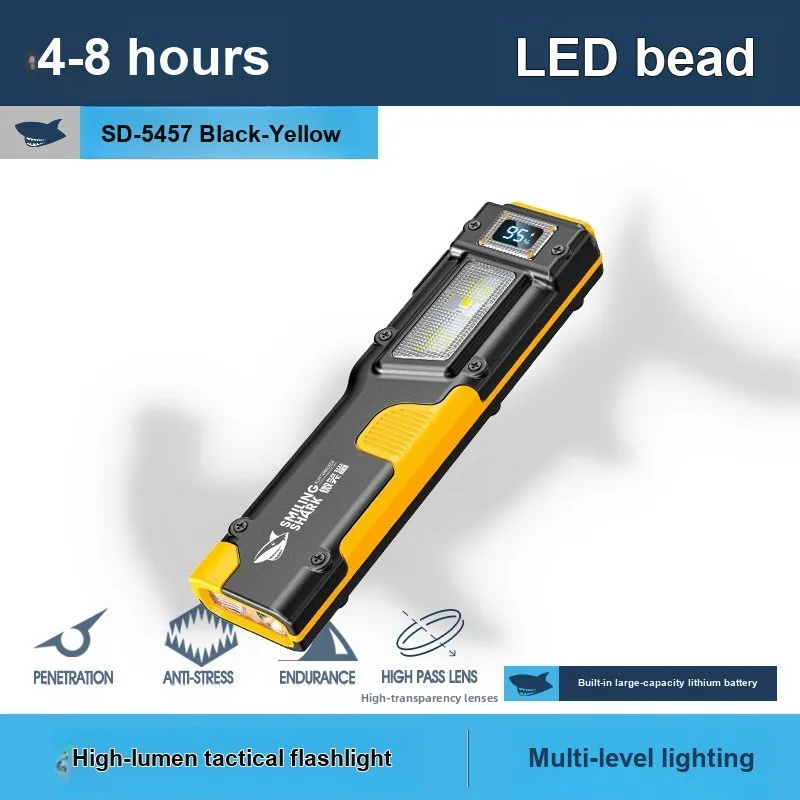 Multi function LED Work Flashlight Strong Light Illumination Protective Rechargeable for Outdoor Maintenance Long Endurance