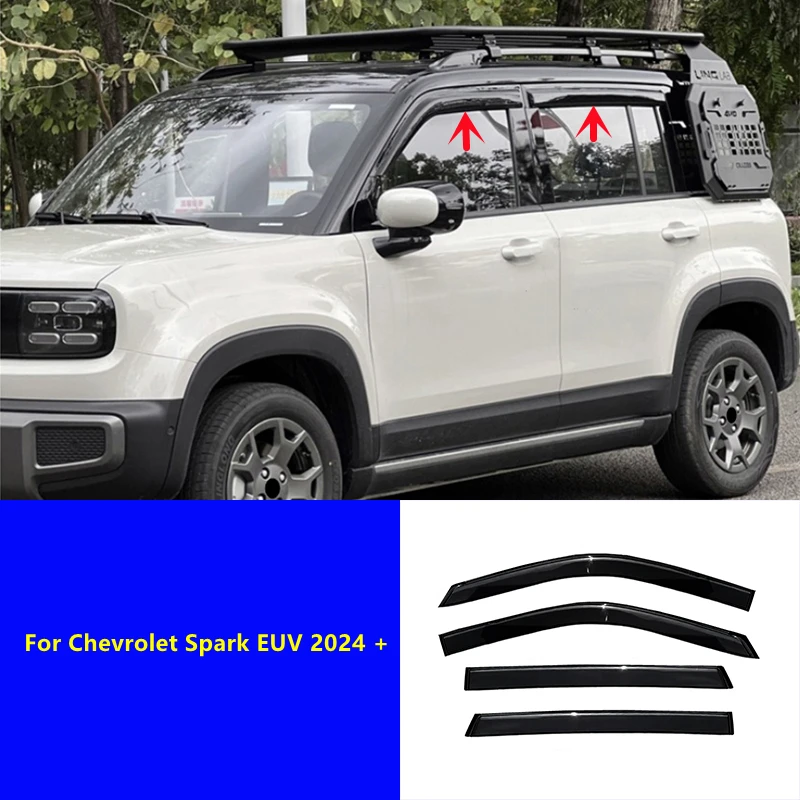 

Для Chevrolet Spark EUV 2024 + оконный козырек, боковое вентиляционное отверстие, дефлектор от солнца и дождя, защитный козырек, крышка, аксессуары для стайлинга автомобилей