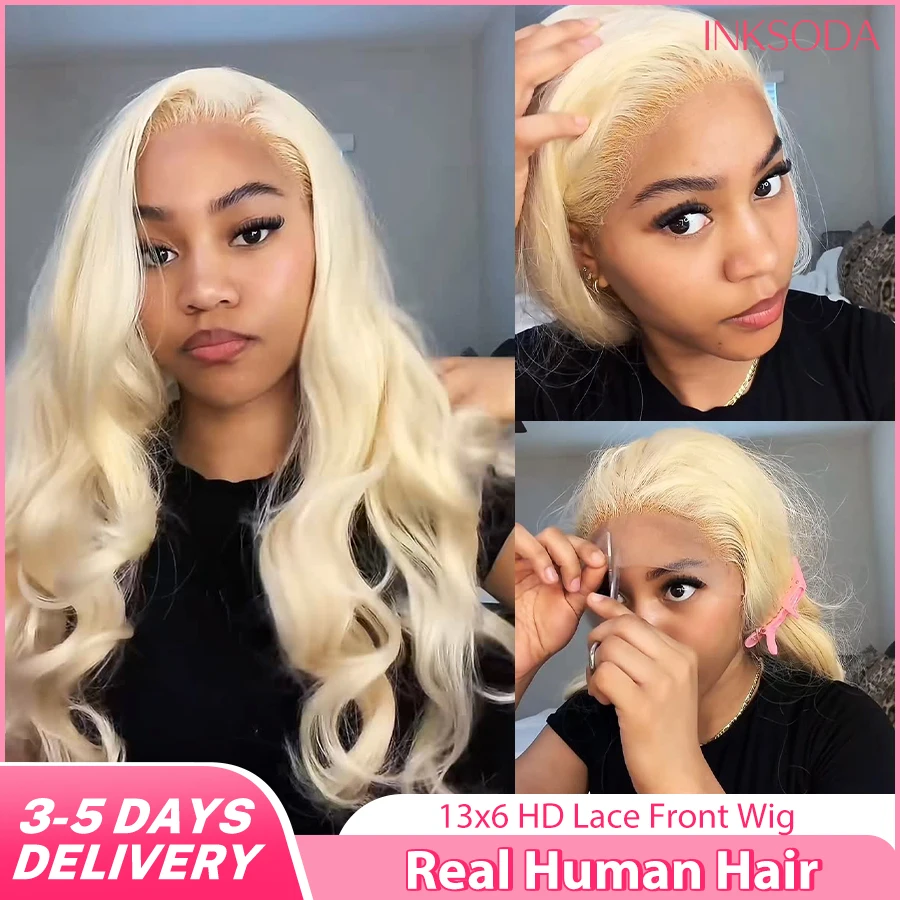 

613 Body Wave Human Hair Wig 13X6 Hd Lace Frontal Wig Density 38 Inch Blonde Lace Front Wig Brazilian Water Wave Human Hair Wigs