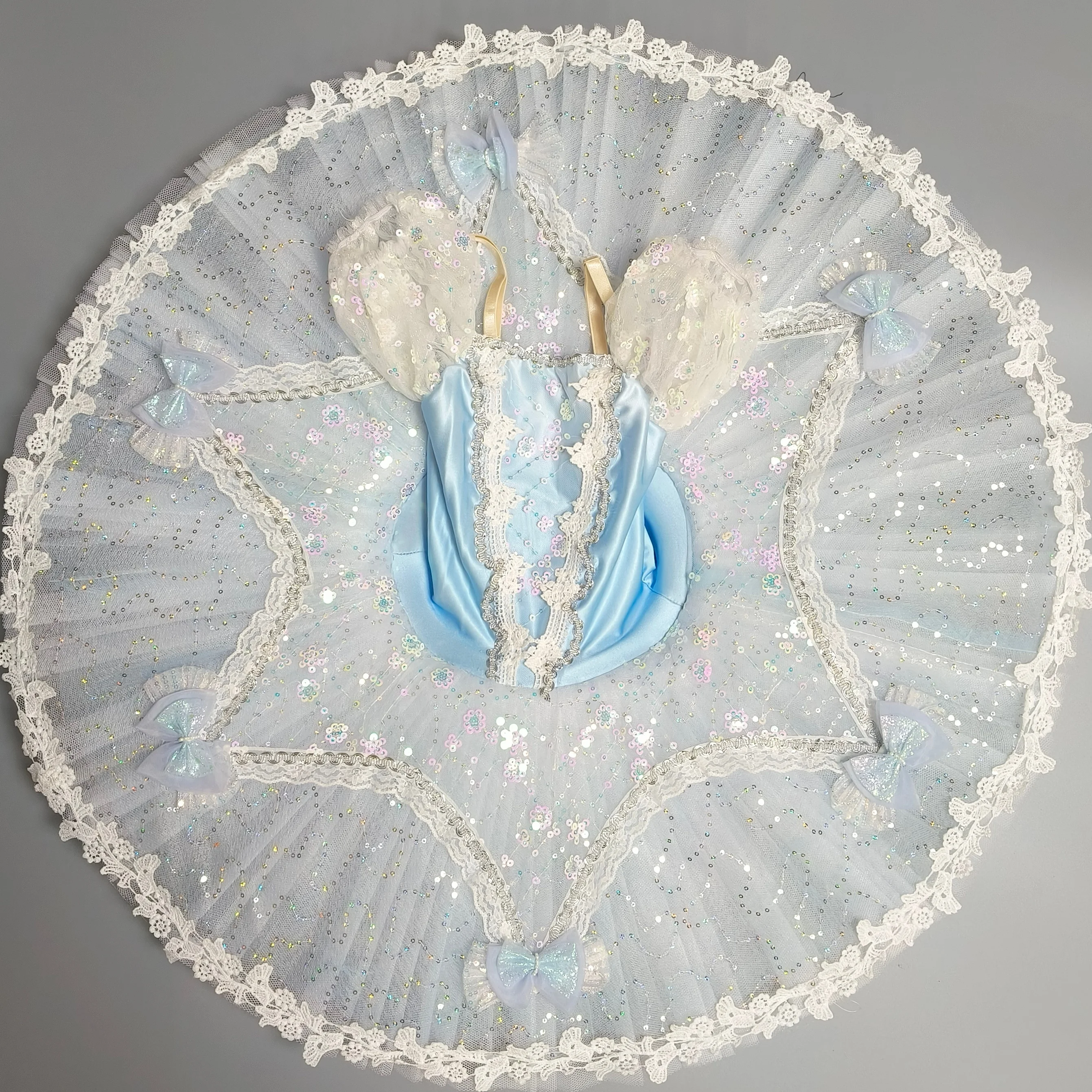 Neue Stil Sky Blue Kinder Professionelle Ballett Tutu Rock Mädchen Schwanensee Tanz Kinder Ballett Kleid Leistung Ballett Kleidung