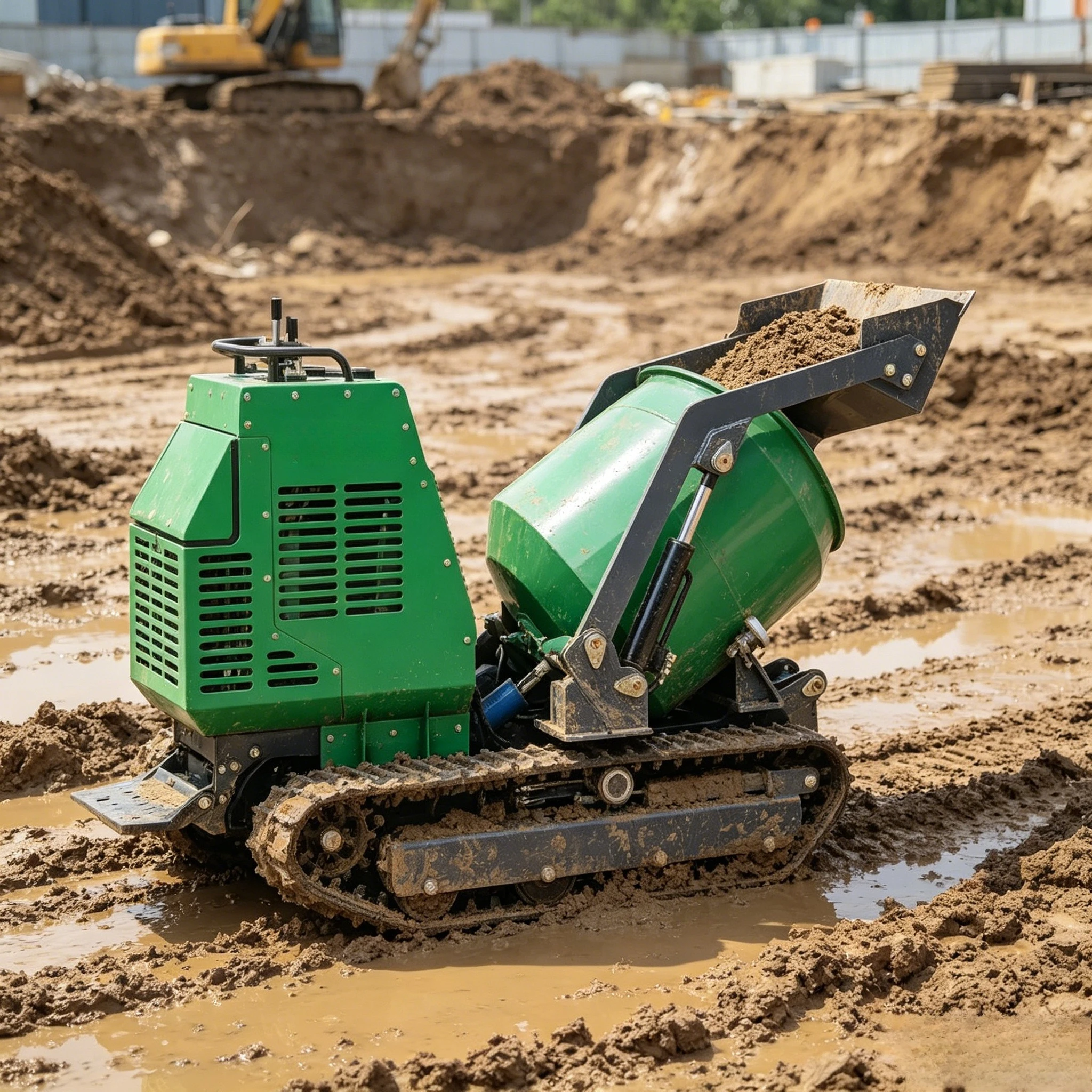 Customized High Quality Trackd Self Loading Portable Mini Dumper Movable Diesel Concrete Mixer Machine for Construction