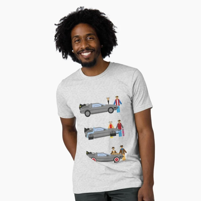 

0324 Back To The Future Retro Sic Fi Gift t shirt Vintage Time Machine DeLorean Graphic Clothes 100% cotton Large size Tops