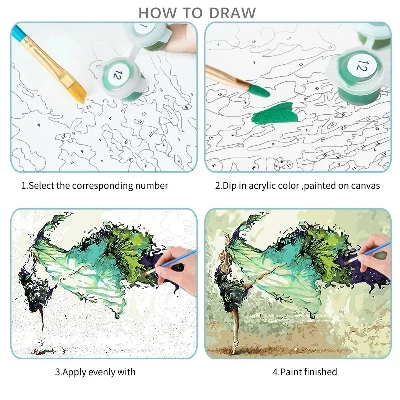 508844 Painting By Numbers On Canvas Mountain Landscape For Adults Kits Diy Paint With Numbers River Flowers