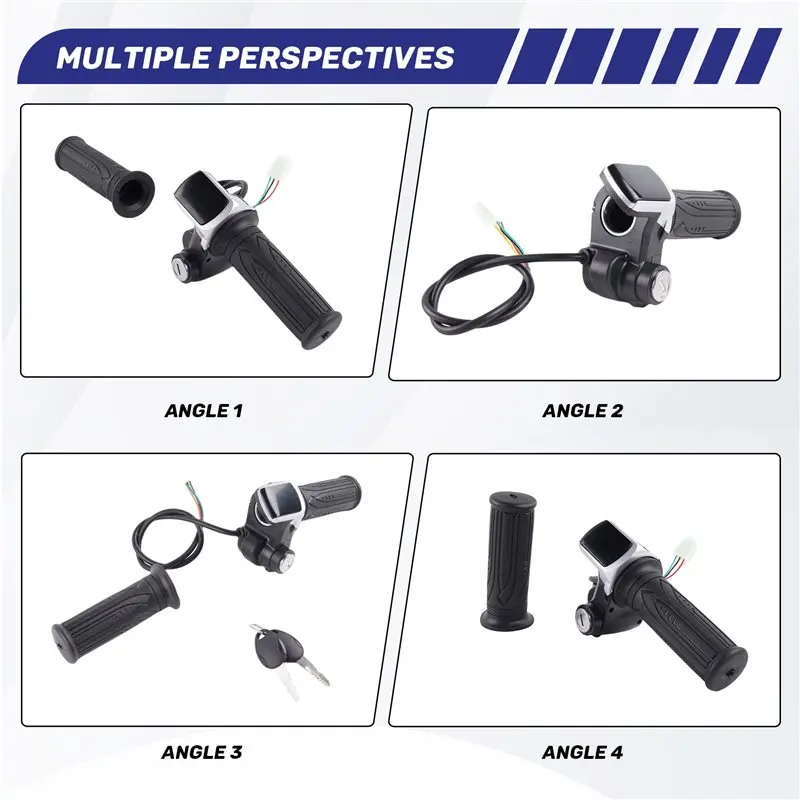 Upgraded Throttle Grip For 36V For Electric Scooters Featuring Key Lock Power Indicator For Electric Bikes Motorcycles