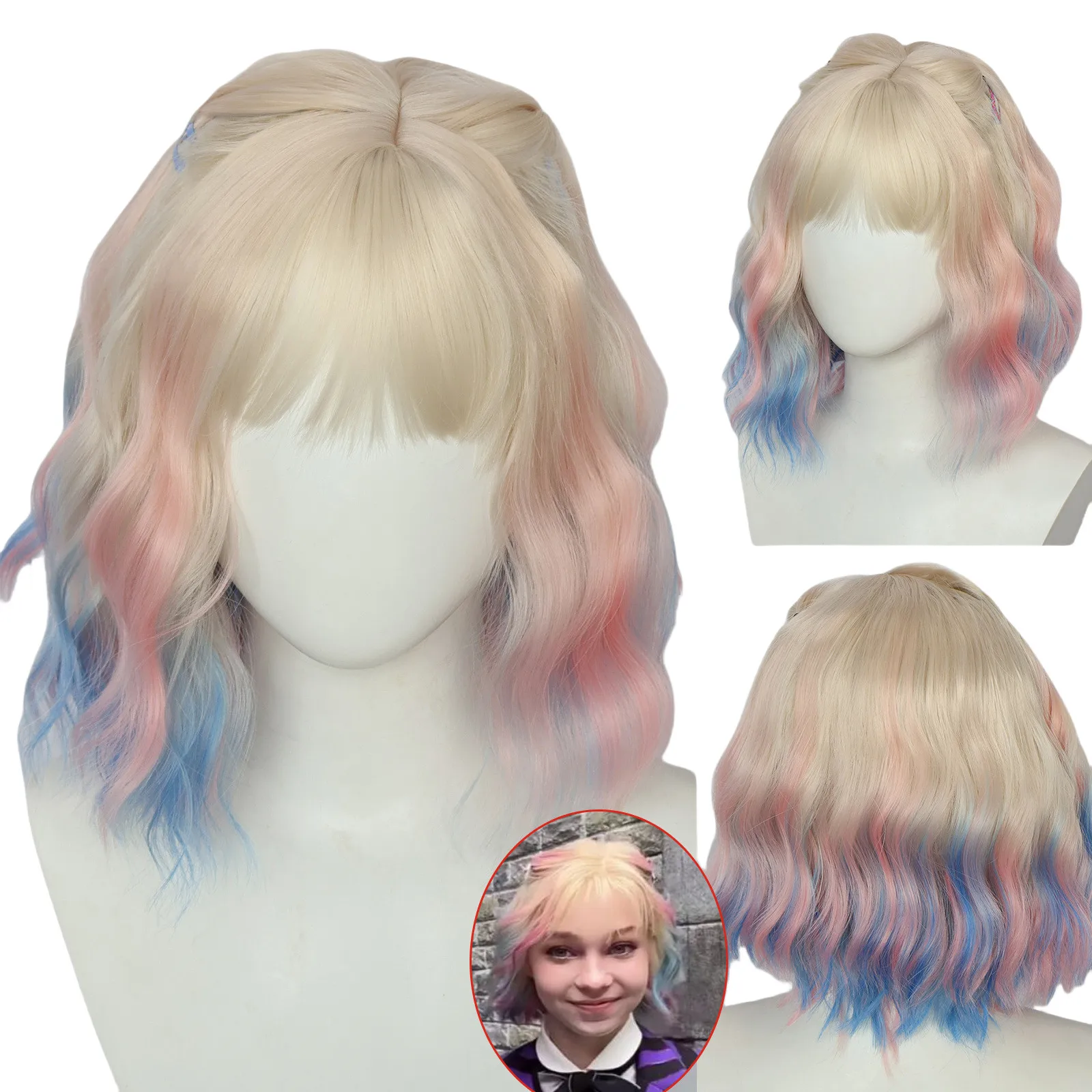 

Парик для косплея Энид Синклер из фильма 2, карнавальный костюм на Хэллоуин, парик для женщин и девочек, нарядный реквизит для вечеринки