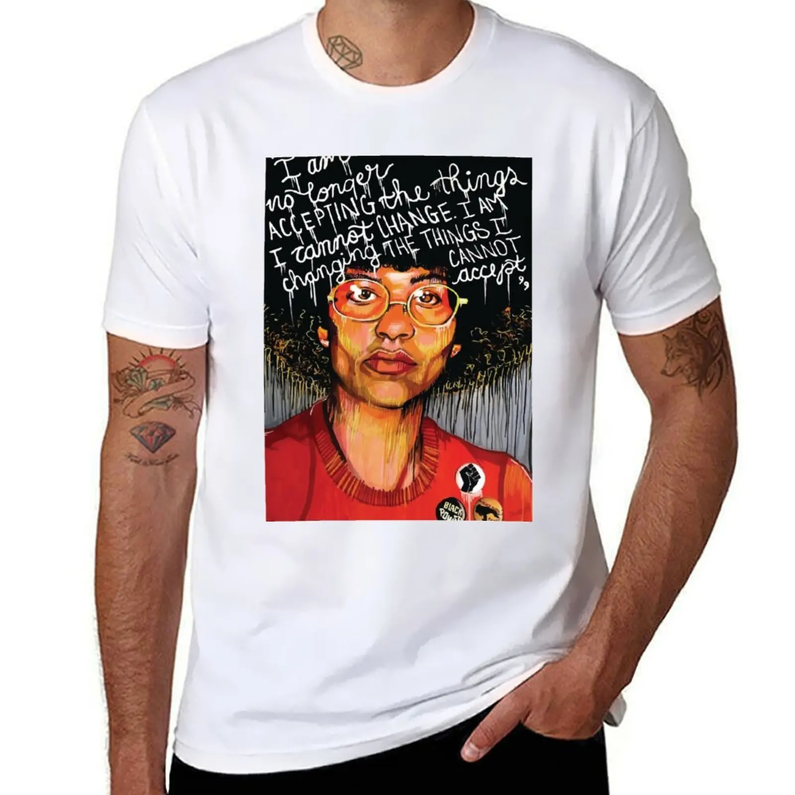 

Angela Davis T-Shirt cotton t shirts high quality man t shirt cotton T-Shirt