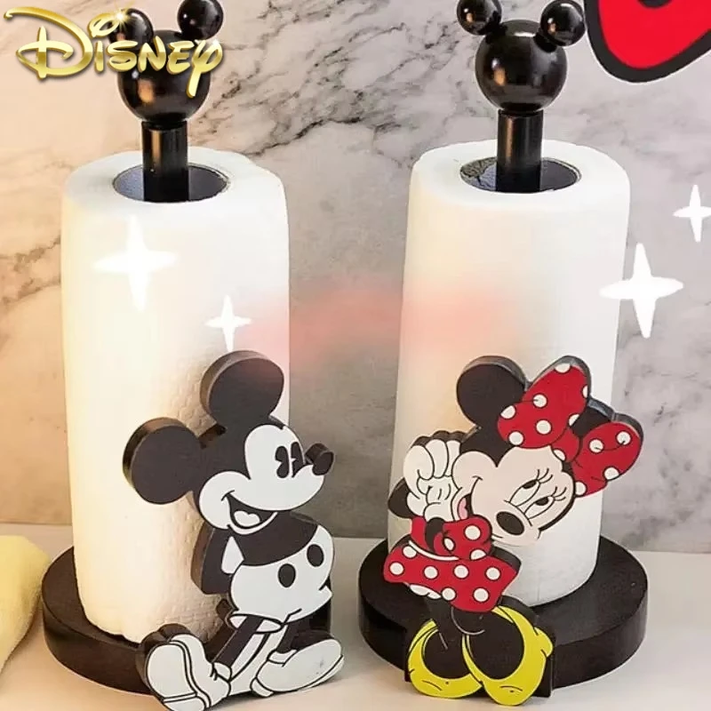 New Disney Anime Hobby Mickey Mouse Minnie Creative Kitchen Upright Paper Towel Hanger No Punch Lazy Cartoon Rag Holder Indoor