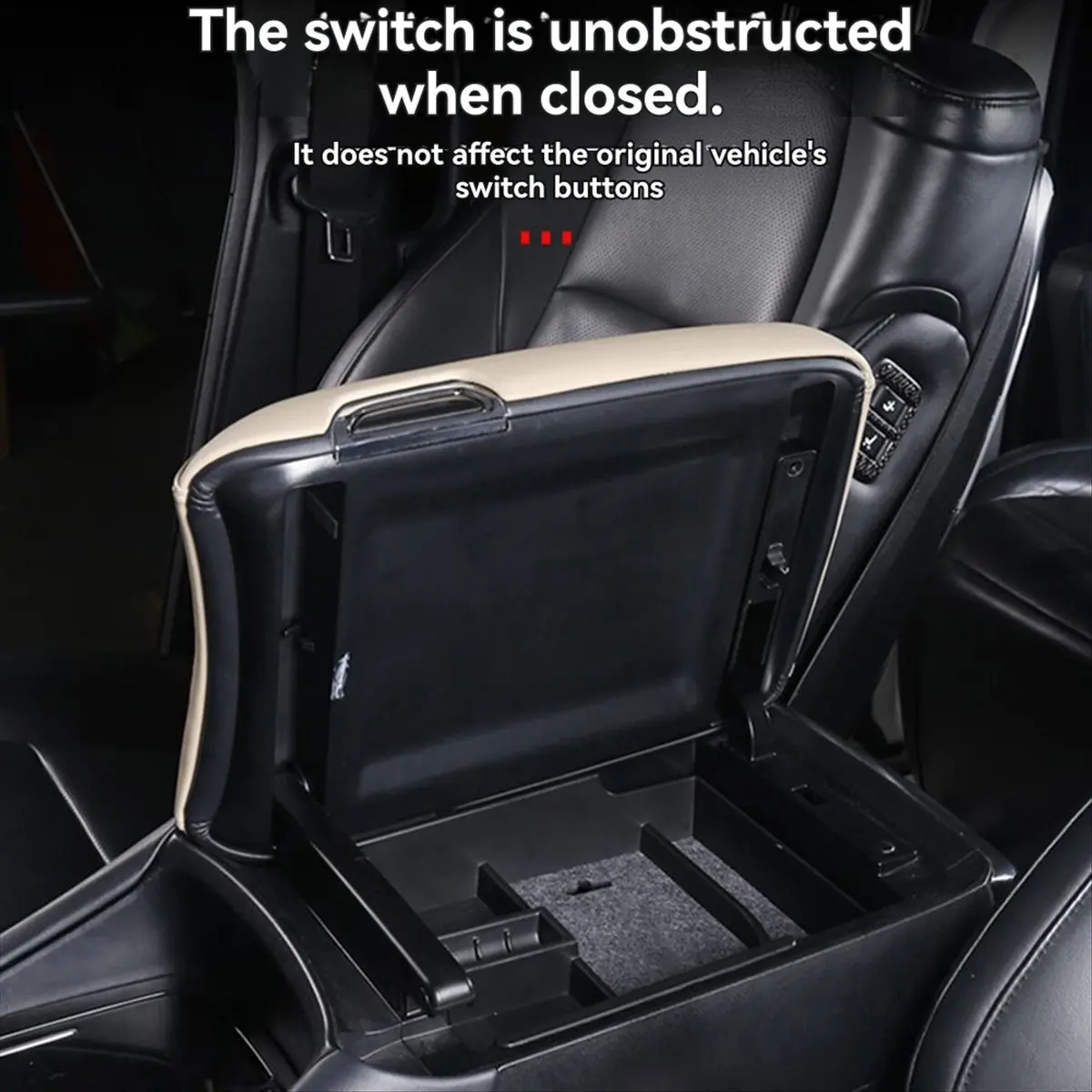 #67Q Automotive Parts & Accessories,Center Console Armrest Lid Cover for Toyota Black (Black)