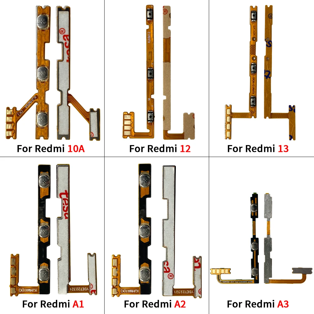 Great Power On Off Volume Side Button Key For Xiaomi Redmi 13 13C 12 12C  10A 10C  A1 Plus A2 A3 Flex Cable Replacement Parts