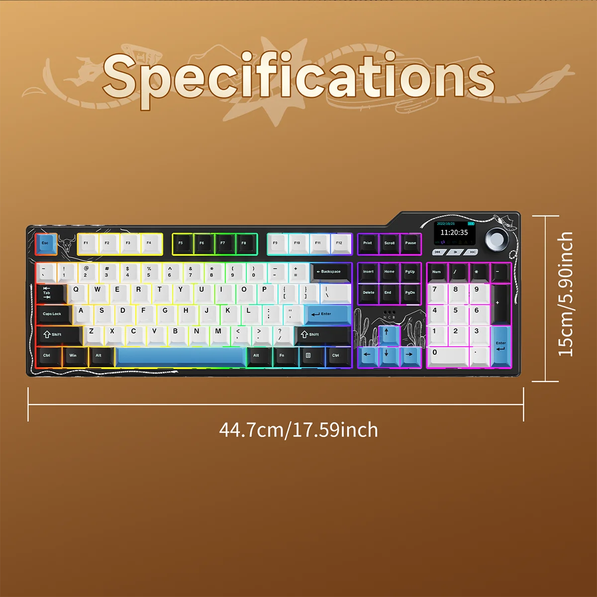 AJAZZ AK35I V4 Avocado Switch Mechanische Tastatur |   OEM Seitlich Bedruckte Sublimations-Keycaps mit Blitzmotiv |   Dreifach-Modus mit Bildschirm |
