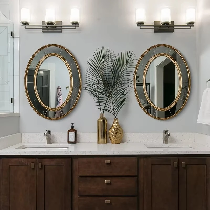 Style Bathroom Mirror Vintage Vanity Mirror Decorative Mirror Living Room Bedroom Entrance Background Wall