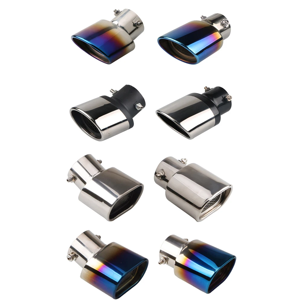 Car Exhaust Tail Pipe Stainless Steel Bend/Straight Type Rear Exhaust Pipe Tip Tail Throat Muffler Stainless Steel