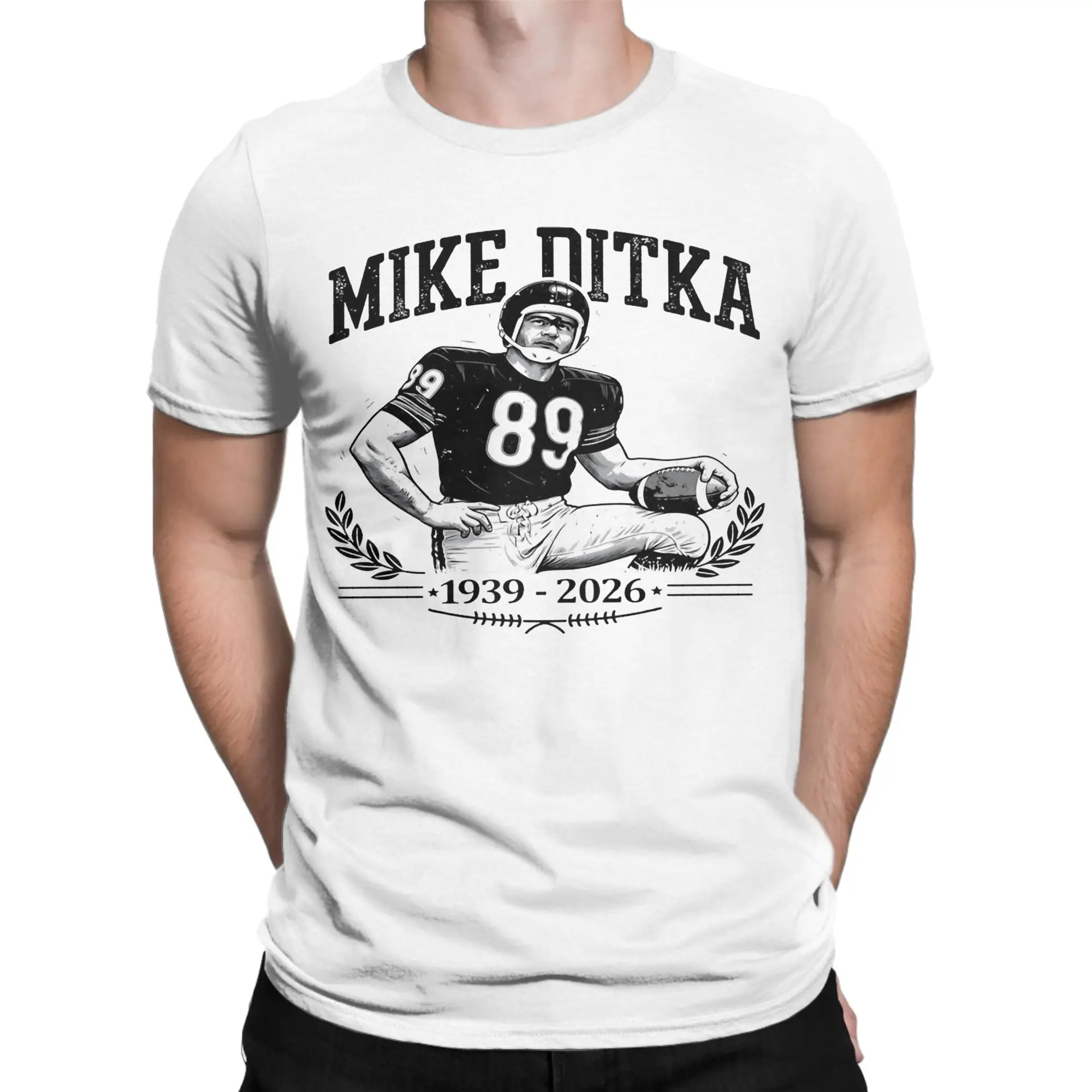 Men Women T-Shirts Mike Ditka Football Legend 89 Vintage Pure Cotton Tee Shirt Short Sleeve  T Shirts Round Neck Clothing Summer