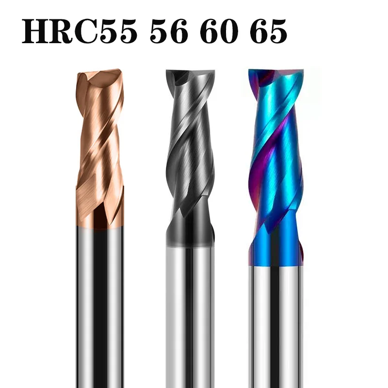 

HRC60 HRC55 HRC65 Carbide End Mill 2Flutes endmill Milling Cutter Alloy Coating Tungsten Steel Cutting Tool CNC maching Endmills