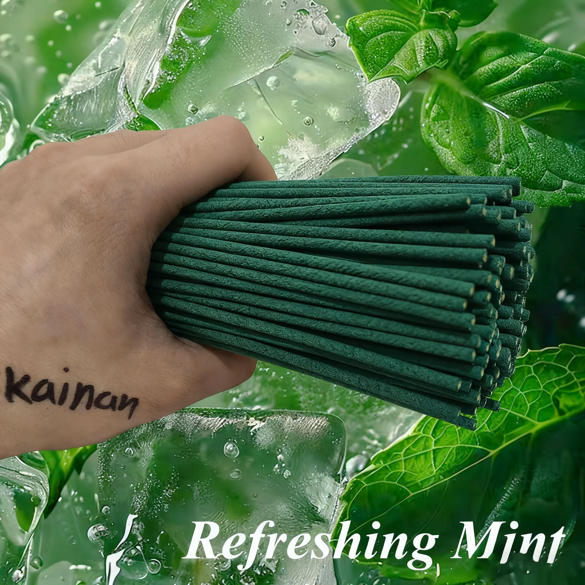 عصا الروائح بالنعناع الطازج، تساعد النعناع على تحديث العقل وتحسين جودة الهواء، مناسبة لليوجا والتأمل، المنزل، غرفة المعيشة، غرفة الشاي، الفندق، الأنشطة الخارجية، سهلة الحمل