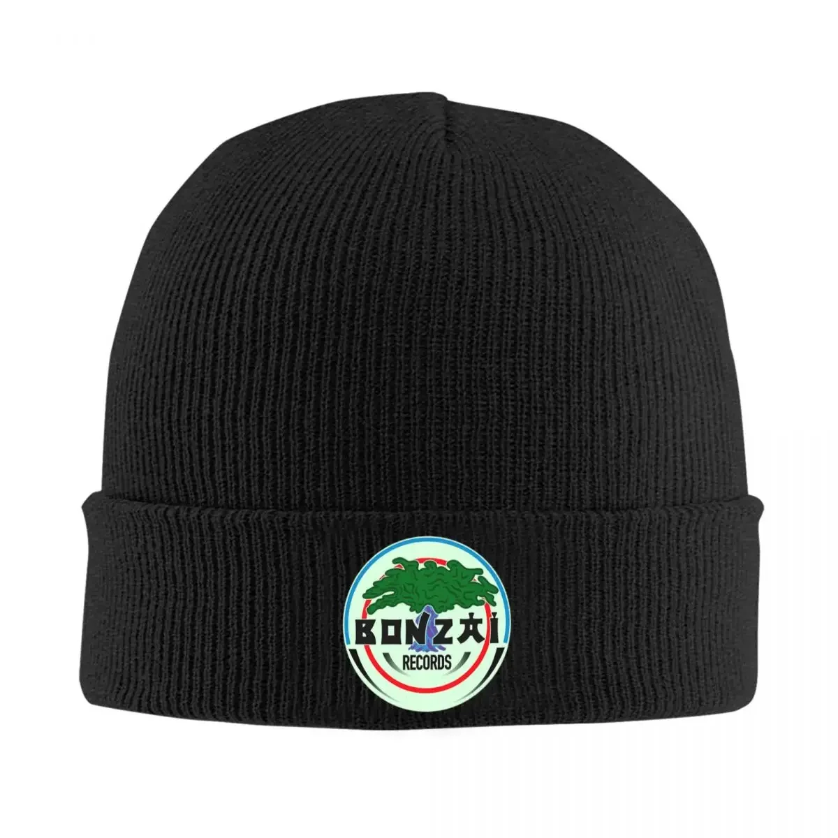 Bonzai Records Warm Knitted Cap Hip Hop Bonnet Hat Autumn Winter Outdoor Beanies Hats for Unisex Adult