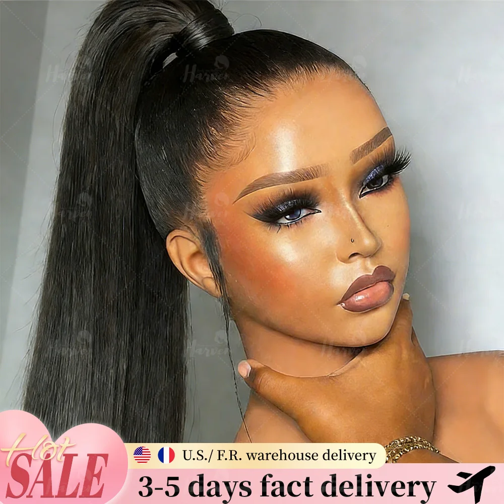 HD 360 Full Lace Wig Human Hair Pre plucked HD Lace Wig 13x6 Human Hair Wigs 36 inch Bone Straight Lace Frontal Wig For Women