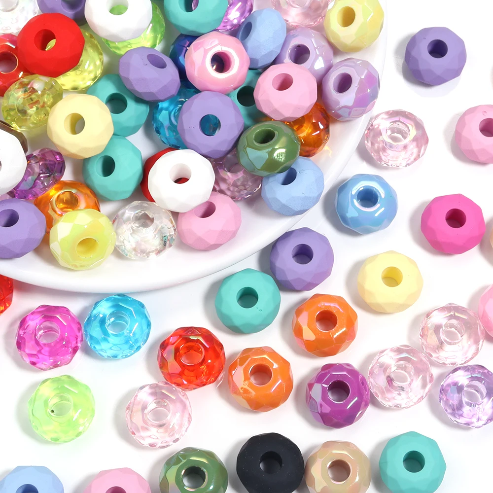 20/40 Stück 8x14,5mm große, facettierte Acrylperlen in Radform, lose Abstandsperlen für die Schmuckherstellung, DIY-Armband- und Schlüsselanhänger-Zubehör – Detail 5