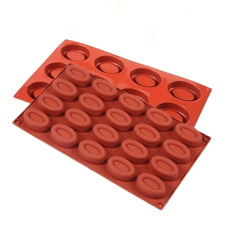 20-Hole Oval Silicone Mold Non-Stick Easy Release for Soap Candle Polymer Clay And More - Durable Mold for Crafting