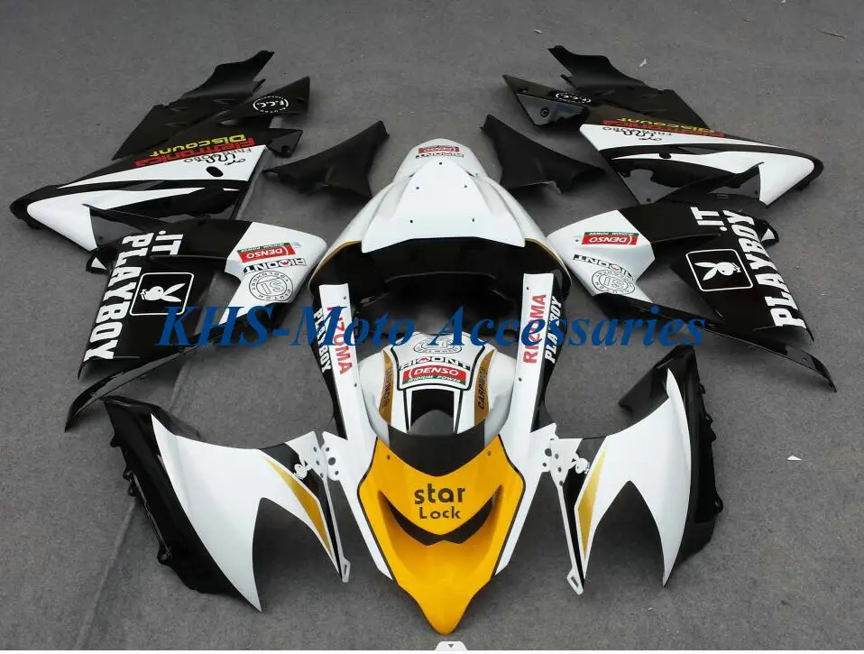 Motorcycle Fairing Kit for KAWASAKI Ninja ZX-10R 04 05 ZX 10R 2004 2005 ABS Plastic TOP White Black Bodywork Set