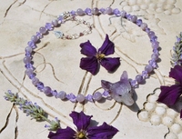 Pale violet Amethyst wolf necklace, lilac jewelry, lavender purple crystal necklace, amethyst choker, witchy pastel goth crystal