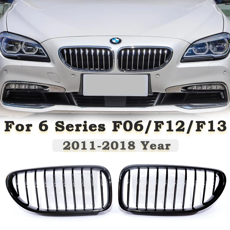 M6 Style Chrome Black Single Double Line Grill Mesh Performance M Color Grille For BMW 6 Series F12 F13 F06 2011-2017 640i 650i