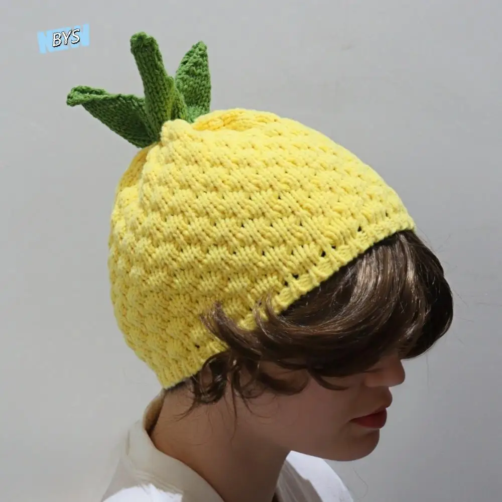 

Grape Creative Knitted Fruit Hat Warm Playful Strawberry Pullover Cap Thick Soft Pineapple Beanie Outdoor