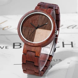 Casual Quartz Wooden Watch Men Unique Design Couple Watches Simple Dial Leather Strap Fashion Women Clock Box relogio masculino