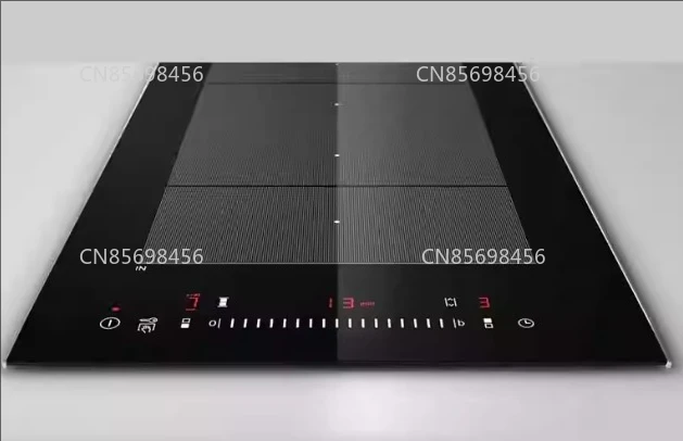 

Crystal Glass Polished Black 4 Cooking Zone Induction Hob Cooker With Downdraft extractor