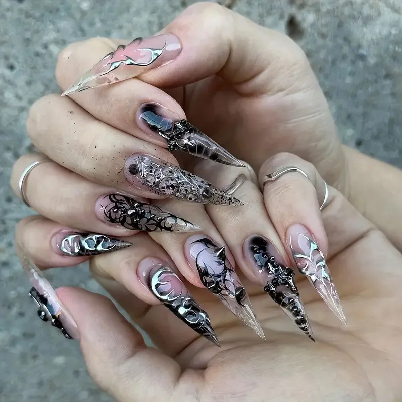 24pcs Long Stiletto False Nail - Decorating Tip Set recensione e prezzo