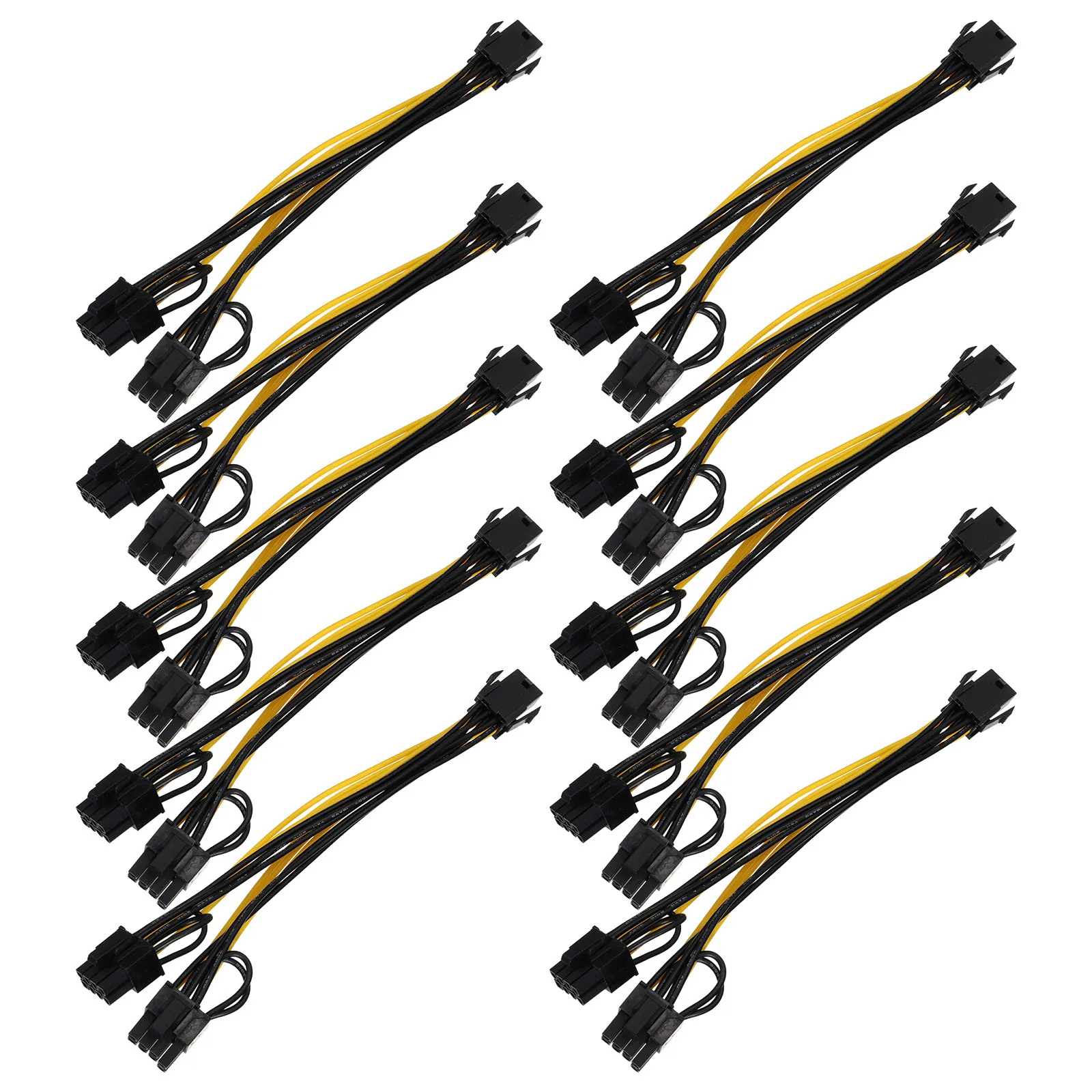 

10 pcs Gpu Power Cord Graphics Card Extension Cable Splitter Oxygen Free Copper High Temperature Reliable Performance Easy