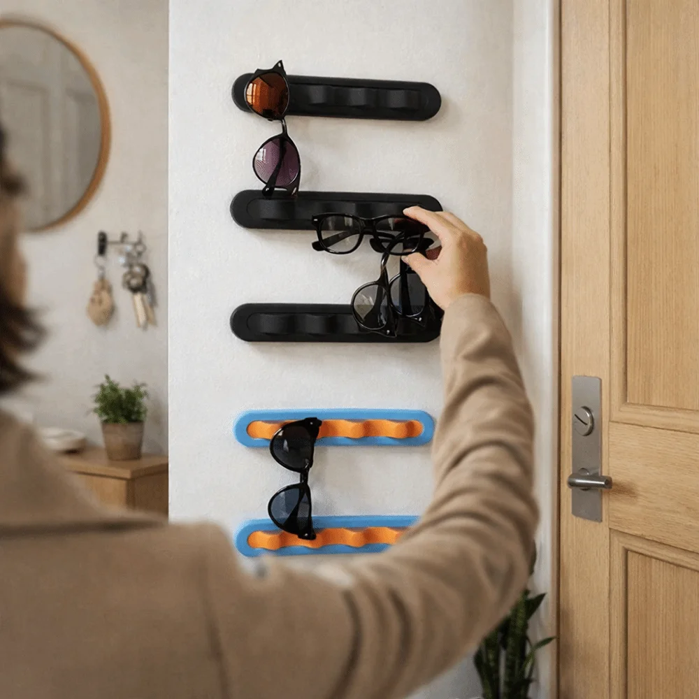 Display Rack Wall Mounted Eyeglass Stand Space Saving Plastic Glasses Display Rack Waved Design Eyeglass Rack Boutique