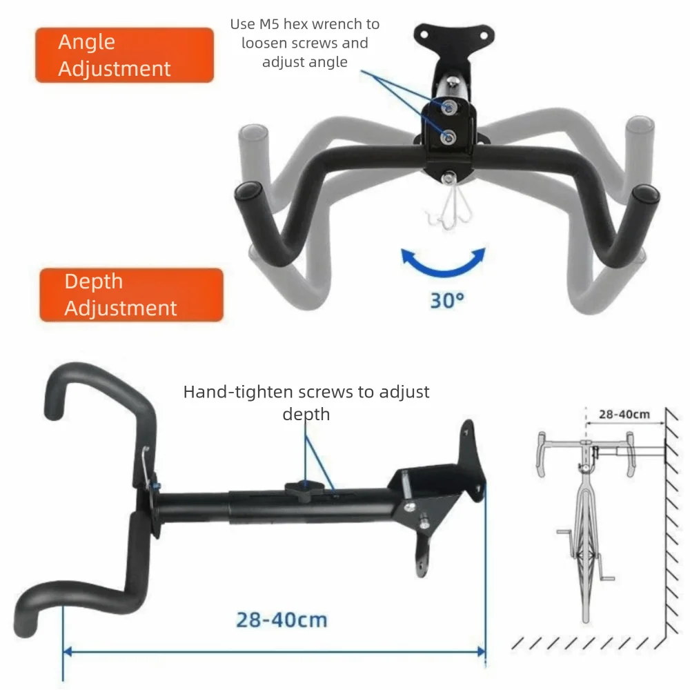 

Foldable Design Wall Beam Bike Rack Wall Hook Wall Hanger Stretchable Bike Holder Space Saving Wall Mounted Bicycle Rack