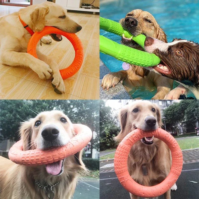 Dog Toys Interactive Training Ring Puller Resistant Pet Flying Discs Dogs Game Bite Floating Ring Aggressive Chewing Supplies