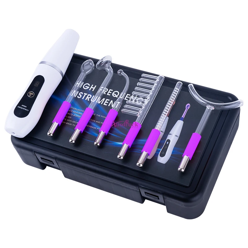 

Newest High Frequency Skin Therapy Wand Face Lifting Machine Portable Acne Treatment Anti Aging Wrinkle Removal Device