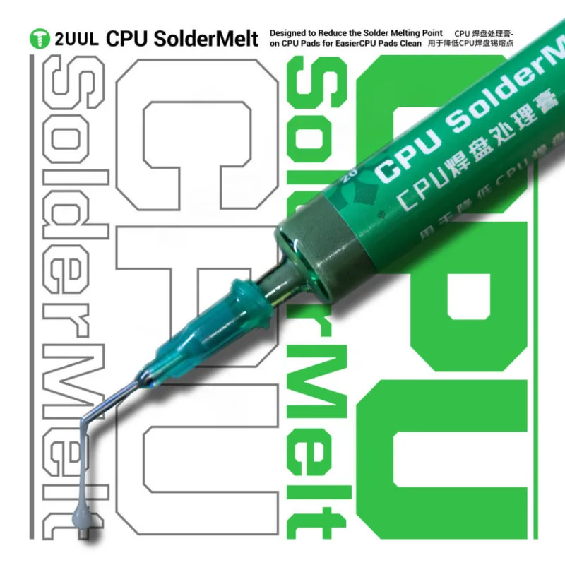 CPU Solder Melt Lower Melting Pt for Effortless CPU Pad Cleaning Minimizes Damage Risk Include 2 Needles Boost Repair Efficiency