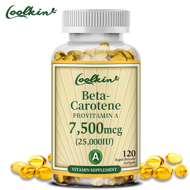 

Carotene Capsules 7500mcg - Antioxidant, Promotes Skin and Eye Health, Relieves Eye Fatigue, Enhances Immune Function, Non-GMO