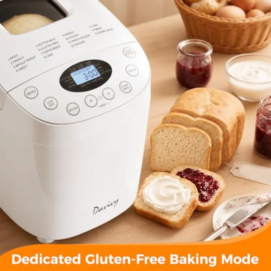 Bread Machine for Home Use, Nonstick Pan, Black, 3.5 LB Large Ccity with 15 Programs and 15 H Delay Timer