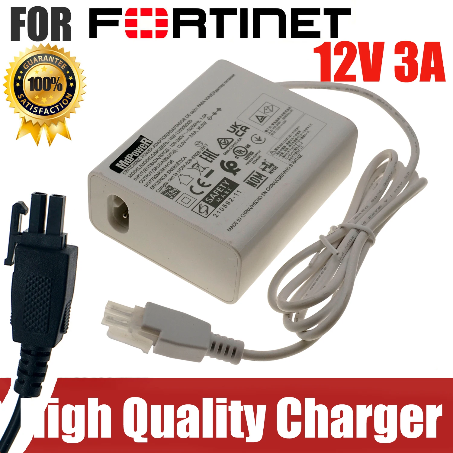 12V 3A AC Adapter FSP036-RAB FSP036-RBBN2 Charger for Fortigate Fortinet Firewall FG-60C 60D 90D 50E 60E 30E 80E Power Supply