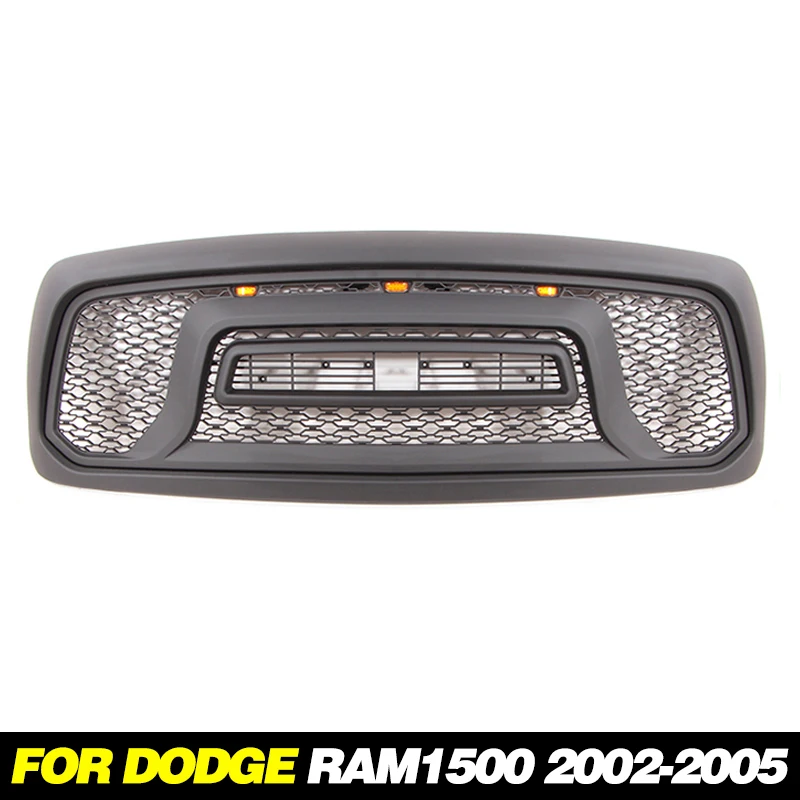 Auto Parts for DODGE RAM1500 2002-2005 grill with led lights front bumper grille modification accessories decoration