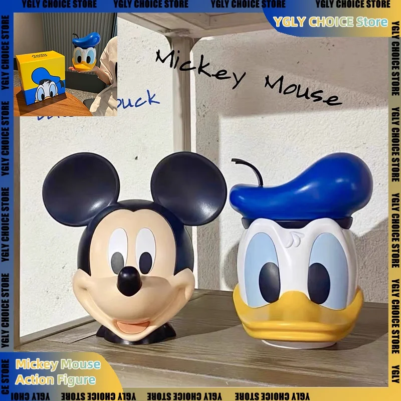 Mickey Mouse Action Figure Piggy Bank Anime Child Toys Donald Duck Model Doll Saving Pot Cartoon Change Jar Decoration Gifts