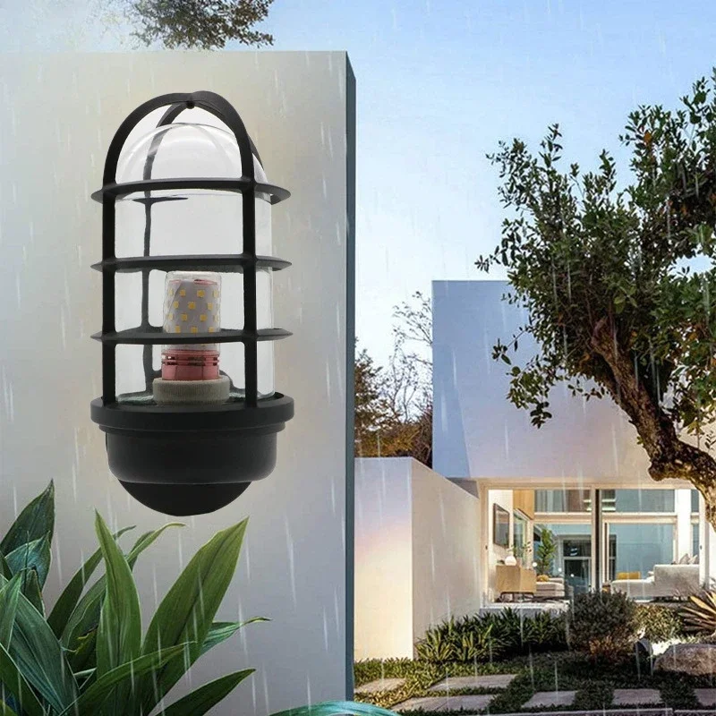 DurableOutdoor Wall Lamp Retro Outdoor Courtyard Exterior Wall Lamp Waterproof And Moisture-proof Holder Aluminum Villa Door Fro
